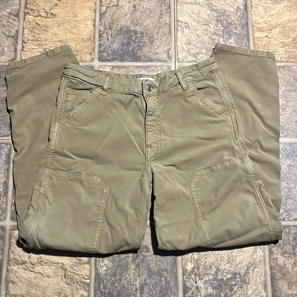 Mavi Jeans Luisa High-Rise Straight Carpenter Pants, Size 32, Tan colored